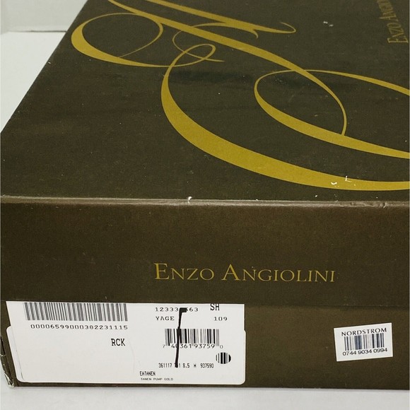 ENZO ANGIOLINI  Womens Size 8.5 M Gold Mesh Fabric Open Toe Stiletto Platform - Picture 8 of 9